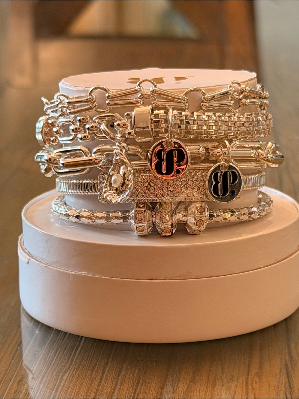 Bomb Party Bracelets New! Personally Curated Silver Pave Stack - Six Bracelets!